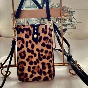 INC Ashlii Crossbody animal print Leopard print crossbody bag Cellphone bag